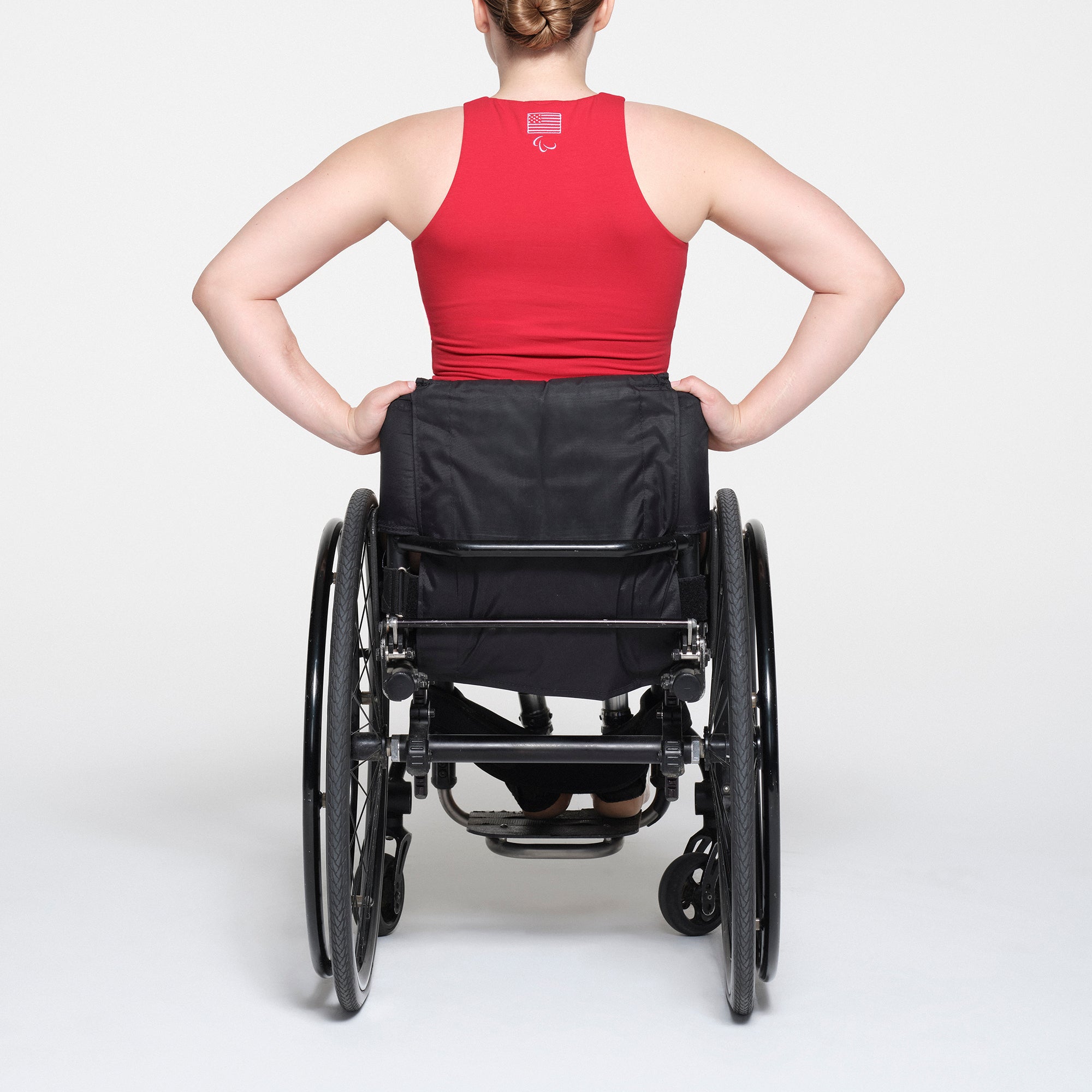 SKIMS FOR TEAM USA COTTON JERSEY PARALYMPIC HIGH NECK BODYSUIT | RED