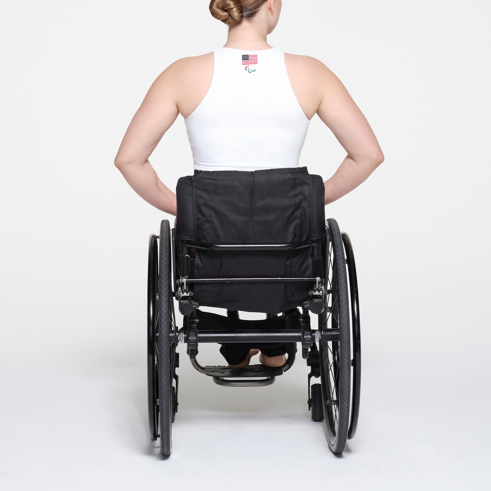 SKIMS FOR TEAM USA COTTON JERSEY PARALYMPIC HIGH NECK BODYSUIT | WHITE