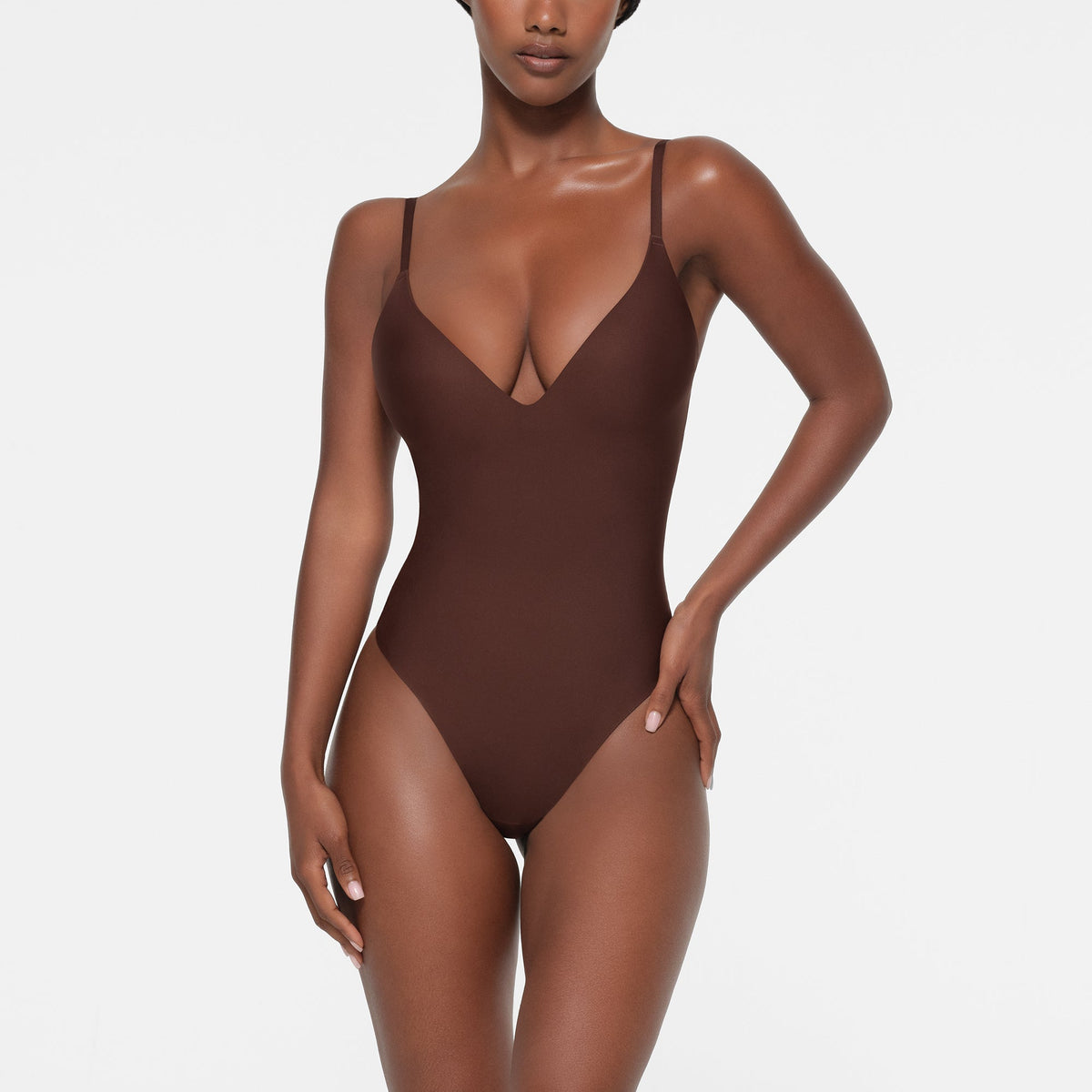 SKIMS BODY PUSH-UP THONG BODYSUIT | COCOA