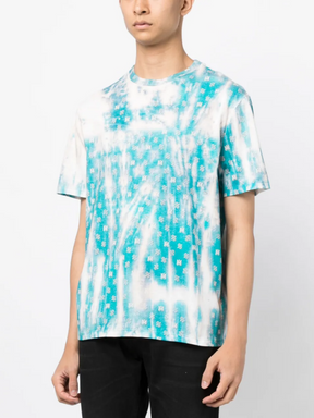 AMIRI BANDANA BLEACH TEE TEAL