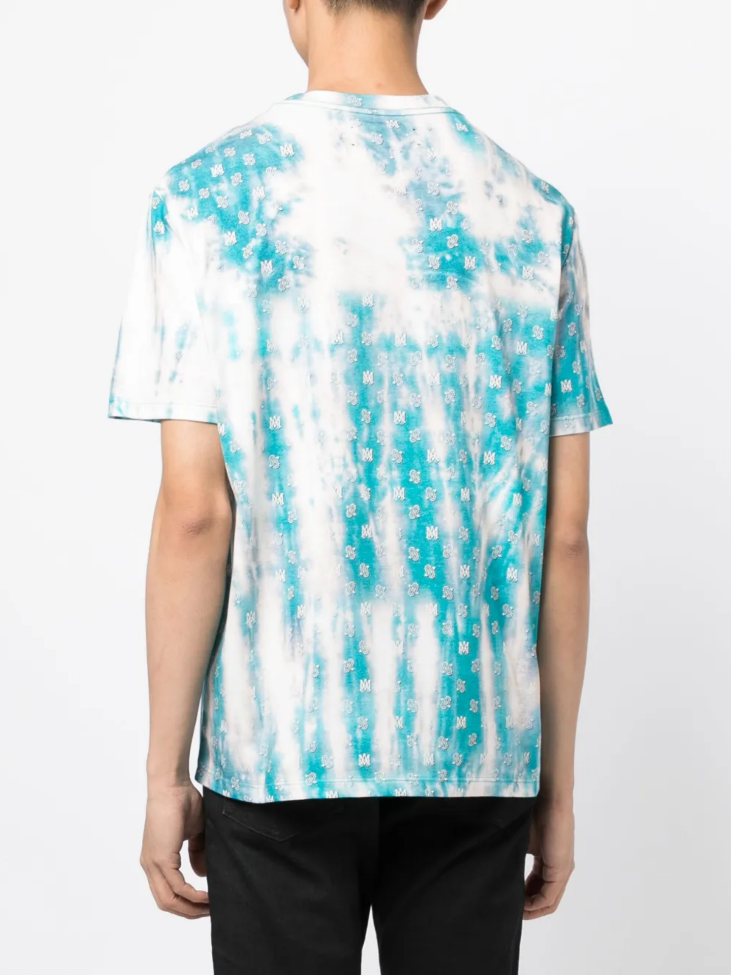 AMIRI BANDANA BLEACH TEE TEAL
