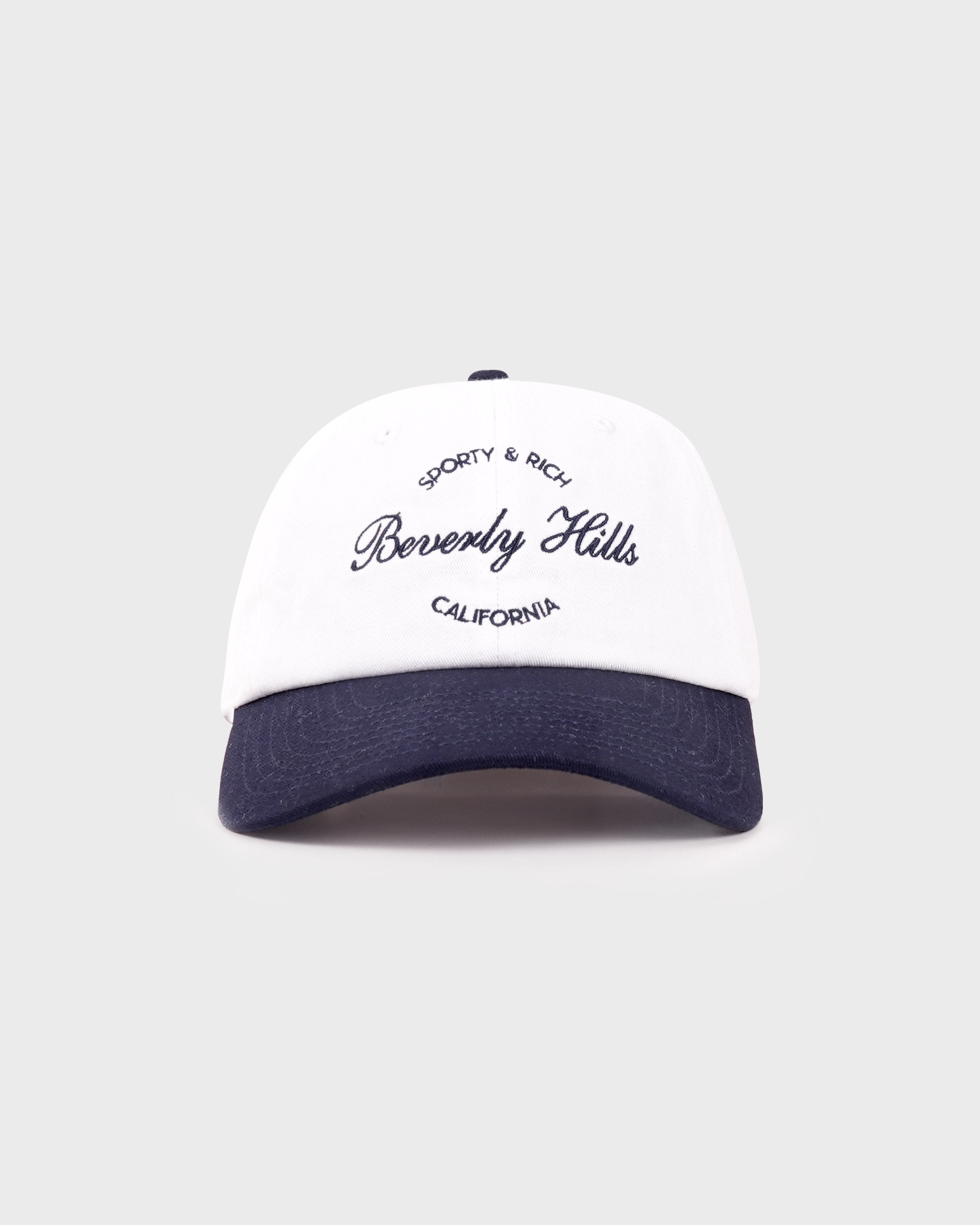 Beverly Script Hat - White/Navy