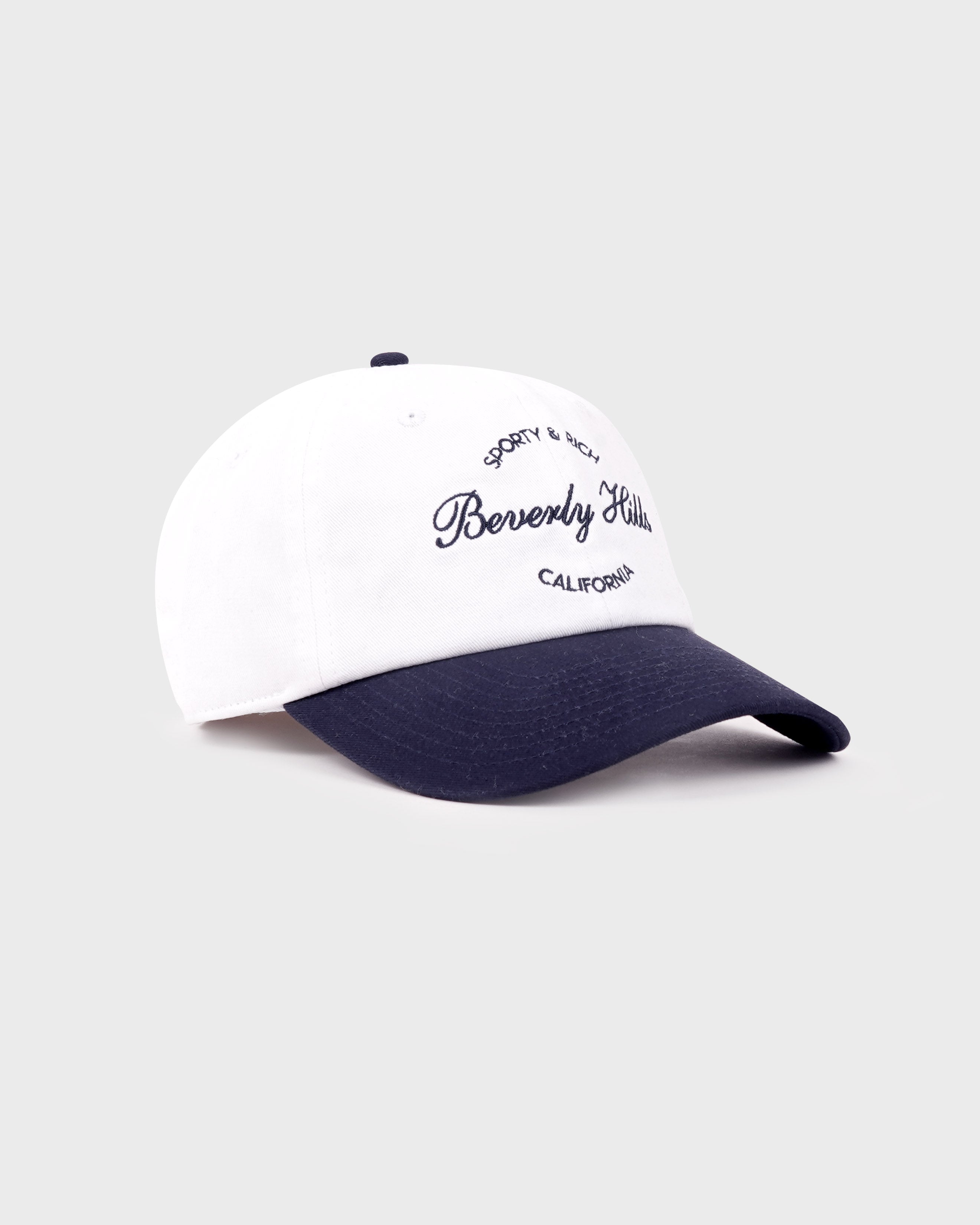 Beverly Script Hat - White/Navy