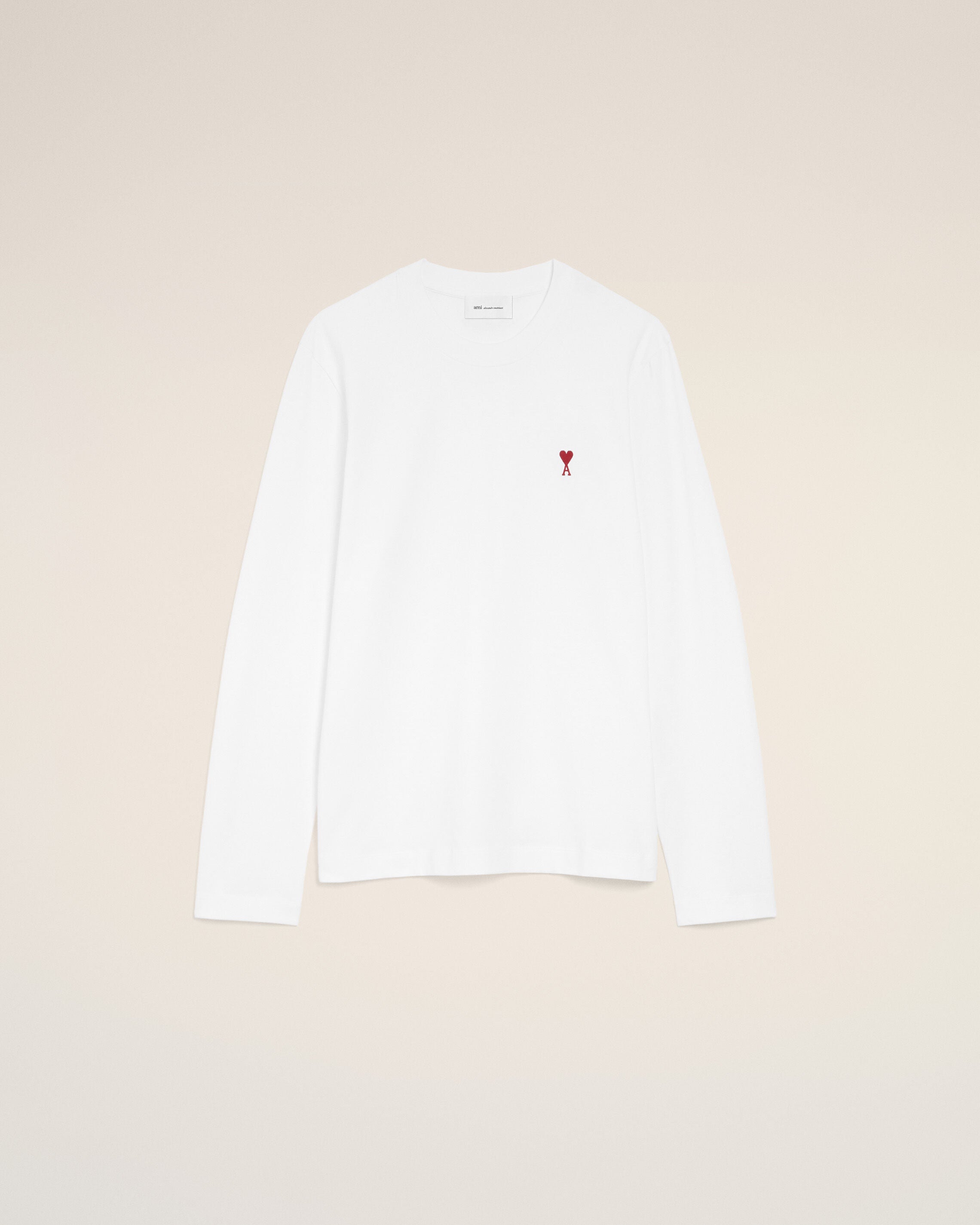 White Cotton longsleeves t-shirt with Ami De Coeur
