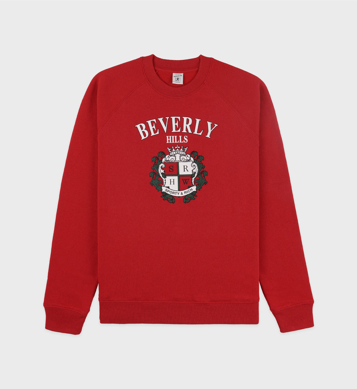 Beverly Hills Crest Soft Crewneck - Ruby