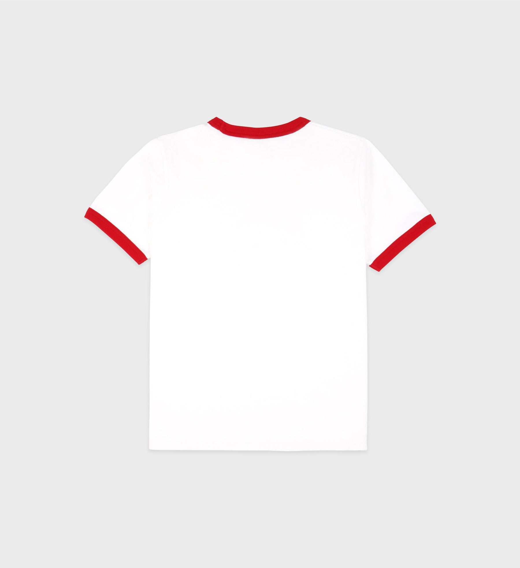 Beverly Hills Crest Soft Ringer Tee - White/Ruby