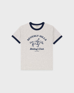 BH Riding Club Ringer Tee - Heather Gray/Dark Navy
