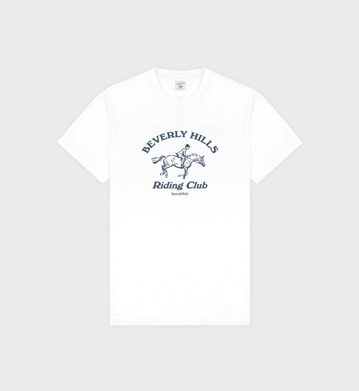 Beverly Hills Riding Club Soft T-Shirt - White/Navy