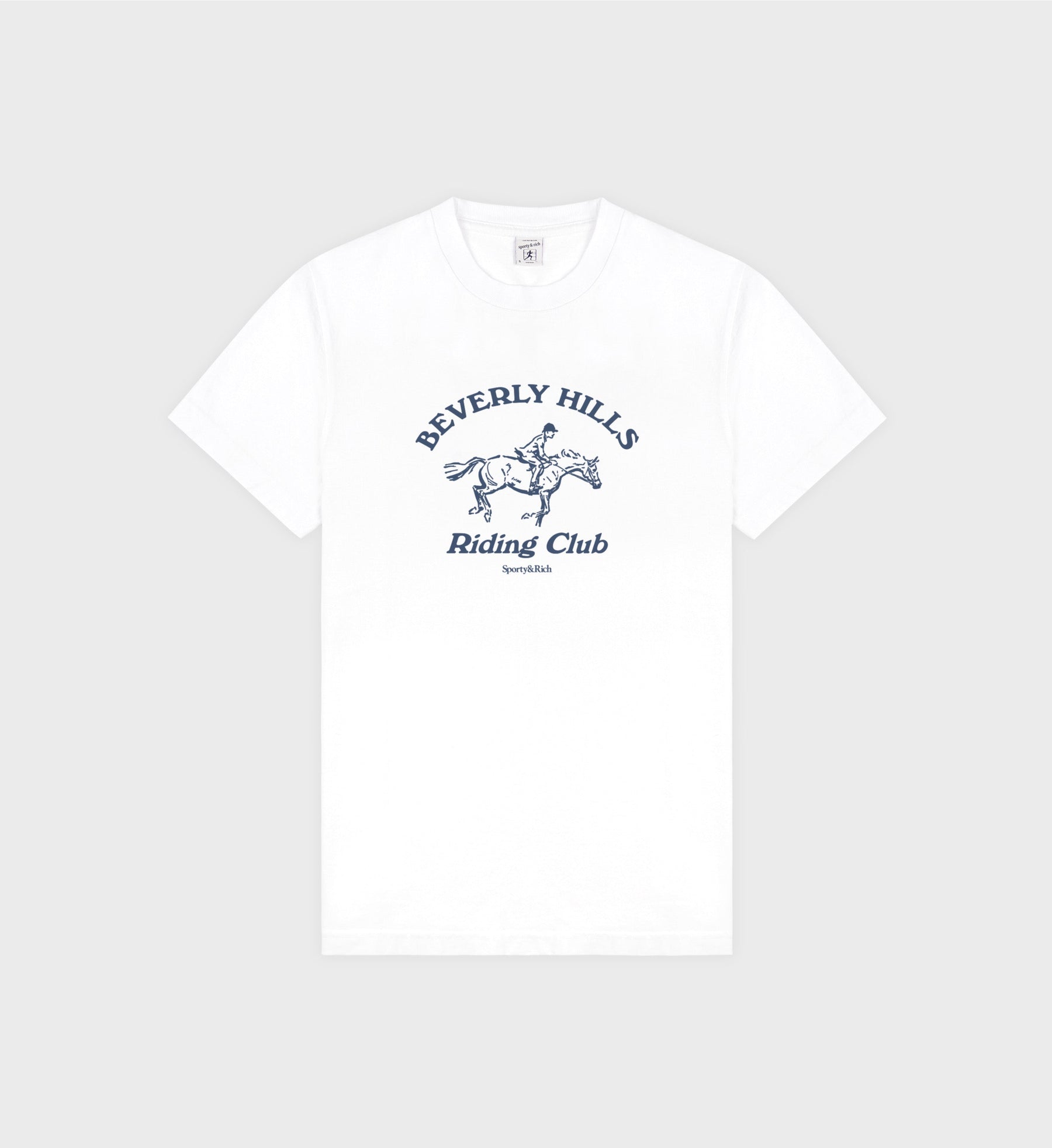 Beverly Hills Riding Club Soft T-Shirt - White/Navy