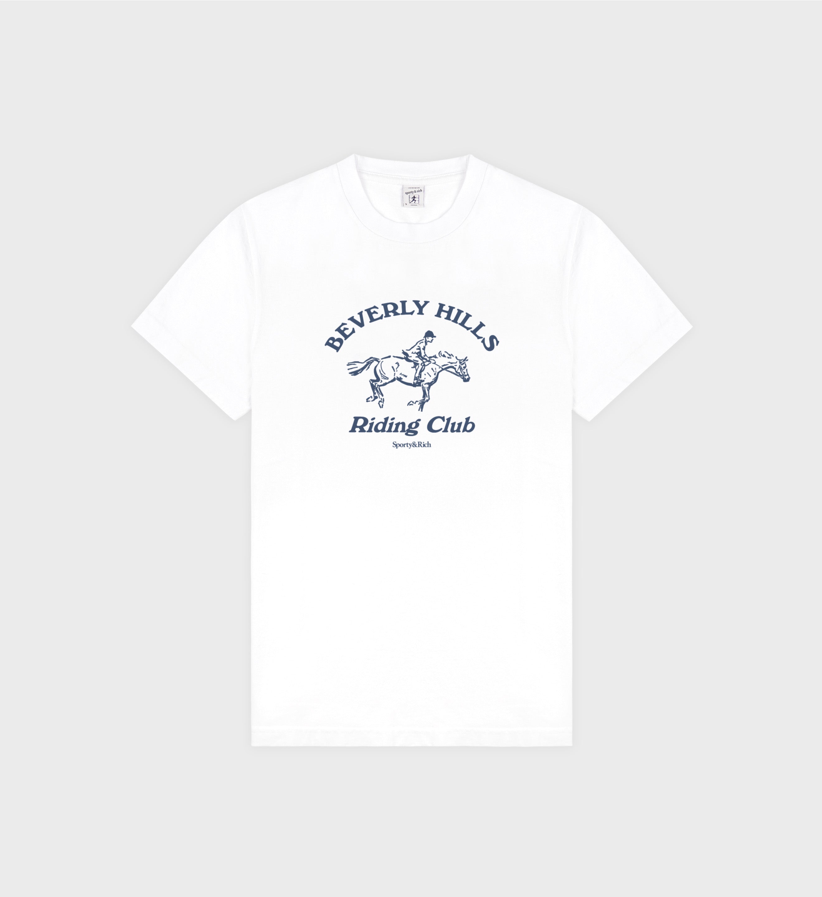 Beverly Hills Riding Club Soft T-Shirt - White/Navy