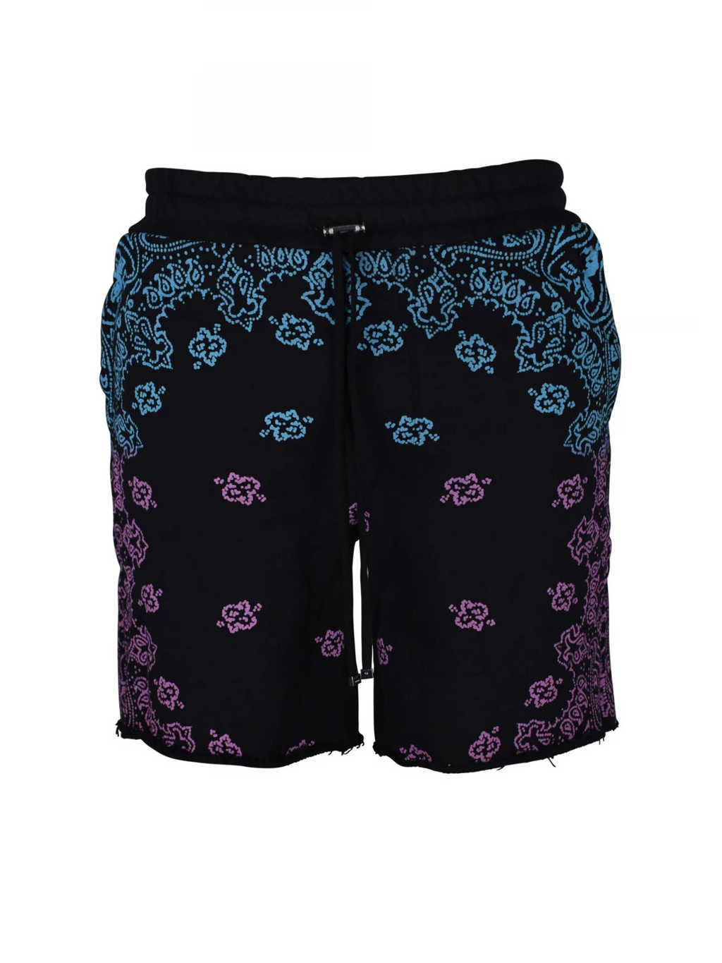 AMIRI BANDANA BLEACH SHORTS PINK / BLUE