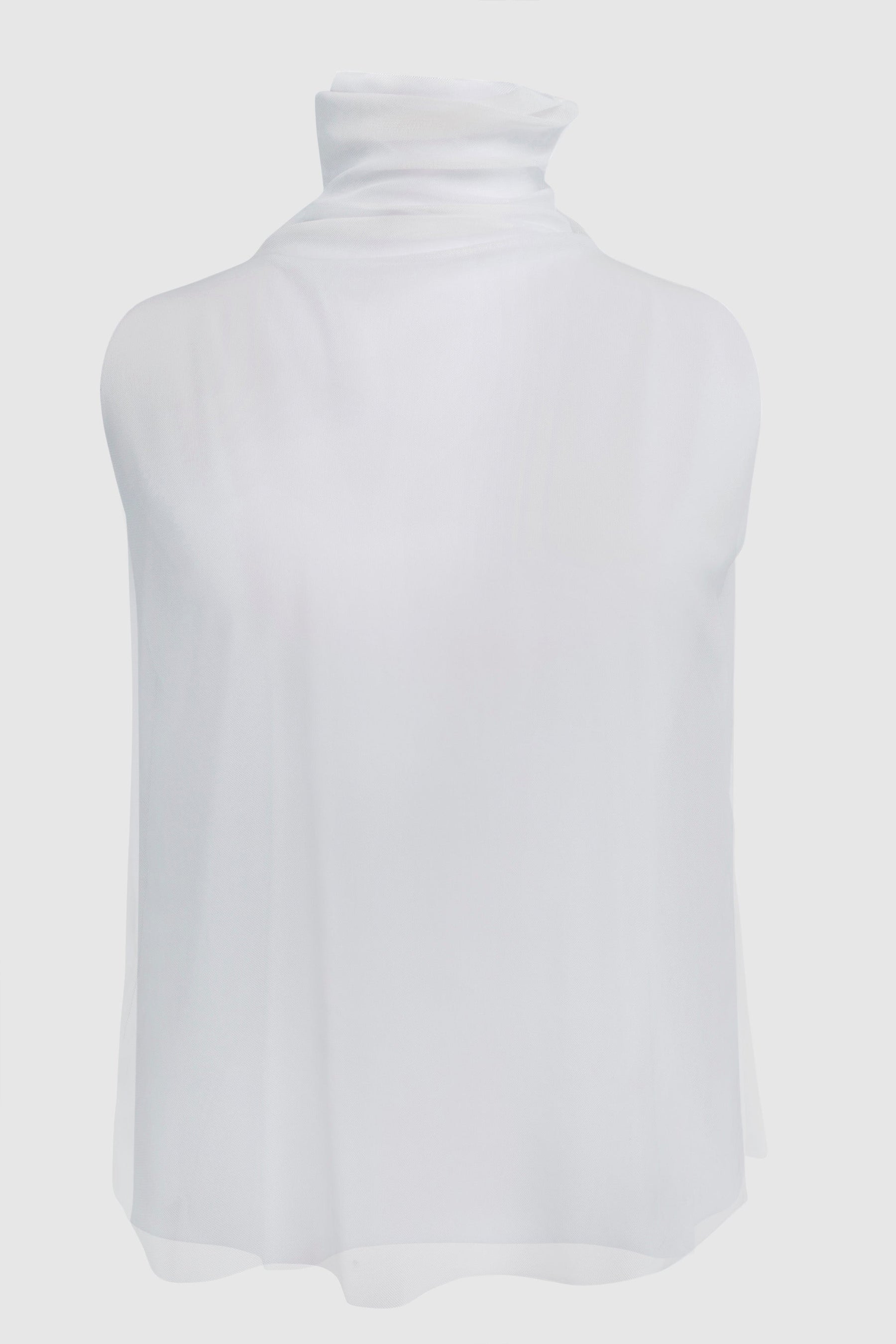 SHEER NET SLEEVELESS TURTLENECK TOP