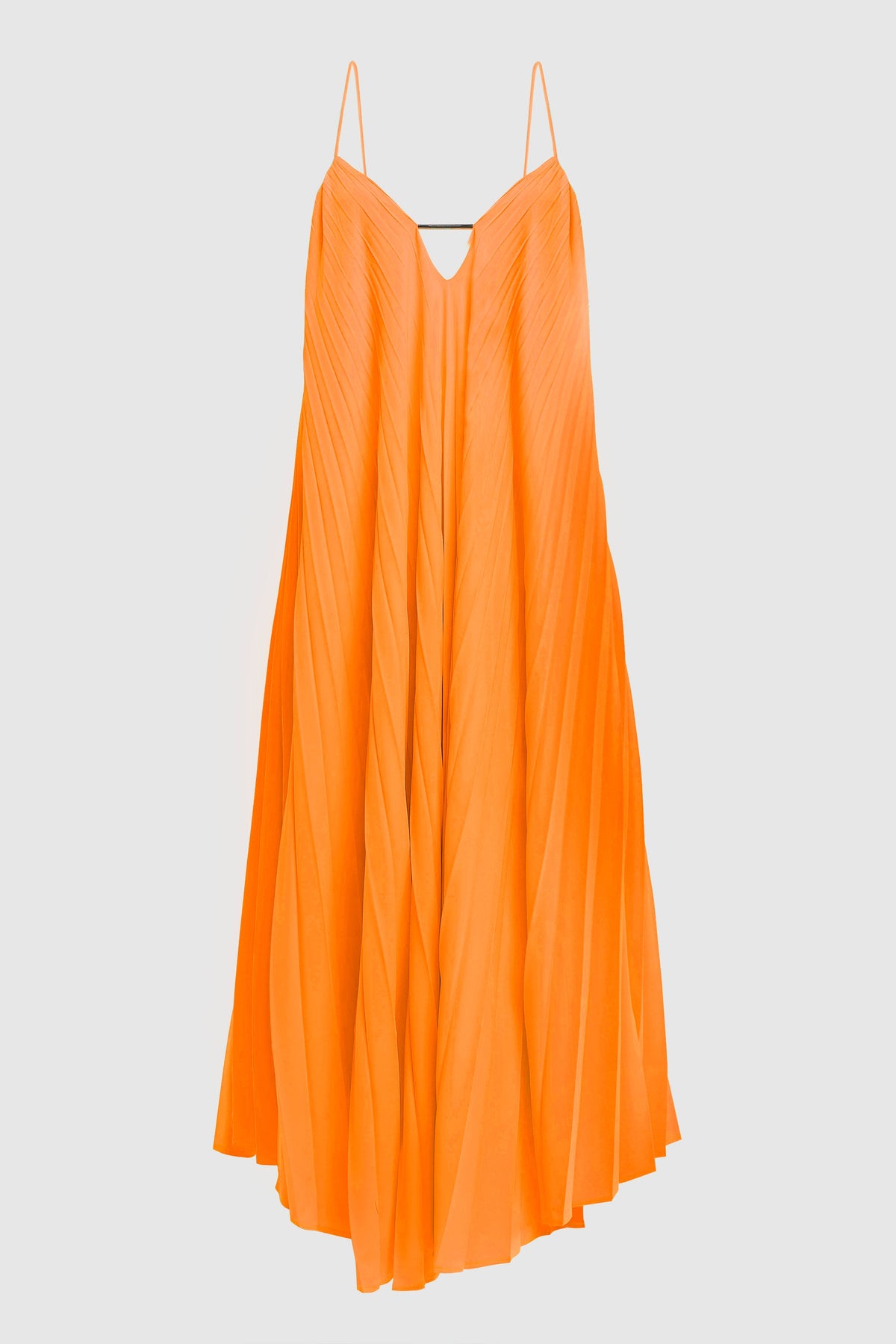 OPEN BACK PLEATED MIDI DRESS