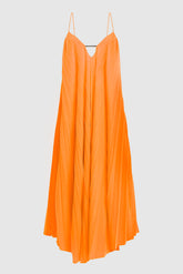 OPEN BACK PLEATED MIDI DRESS