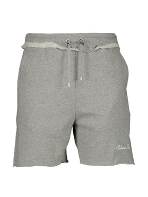 BALMAIN EMBROIDERED LOGO SHORTS GREY
