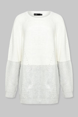 METALLIC EDGE KNIT SWEATER