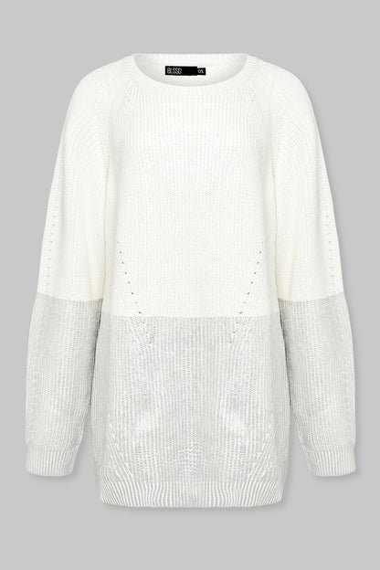 METALLIC EDGE KNIT SWEATER