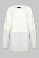 METALLIC EDGE KNIT SWEATER