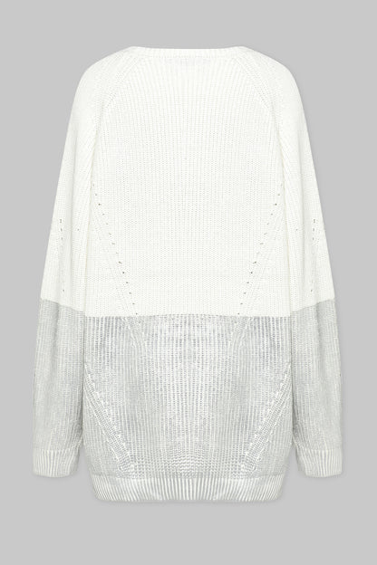 METALLIC EDGE KNIT SWEATER