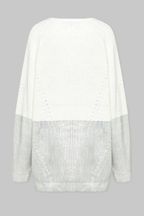 METALLIC EDGE KNIT SWEATER