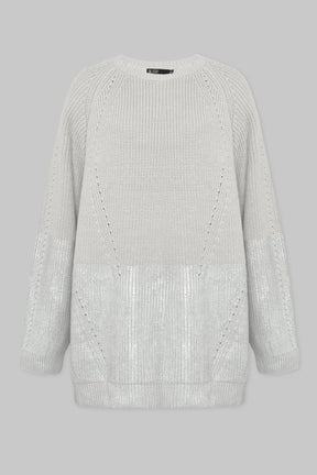 METALLIC EDGE KNIT SWEATER