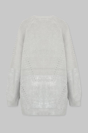 METALLIC EDGE KNIT SWEATER