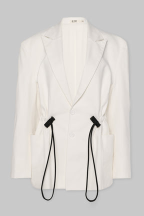 OVERSIZED TWILL BLAZER W/ DRAWSTRING