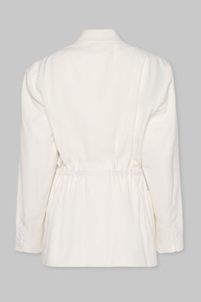 OVERSIZED TWILL BLAZER W/ DRAWSTRING