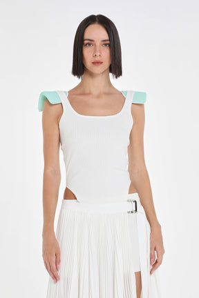 KNIT TANK W/ SHOULDER PADS