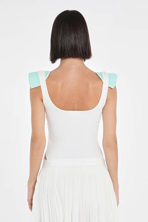 KNIT TANK W/ SHOULDER PADS