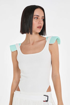 KNIT TANK W/ SHOULDER PADS