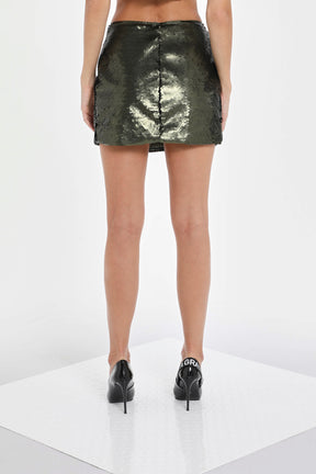 SEOUL SEQUIN SLANTED MINI SKIRT