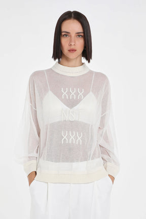 WHAT ARE YOU NOT SHEER KNIT PULLOVER