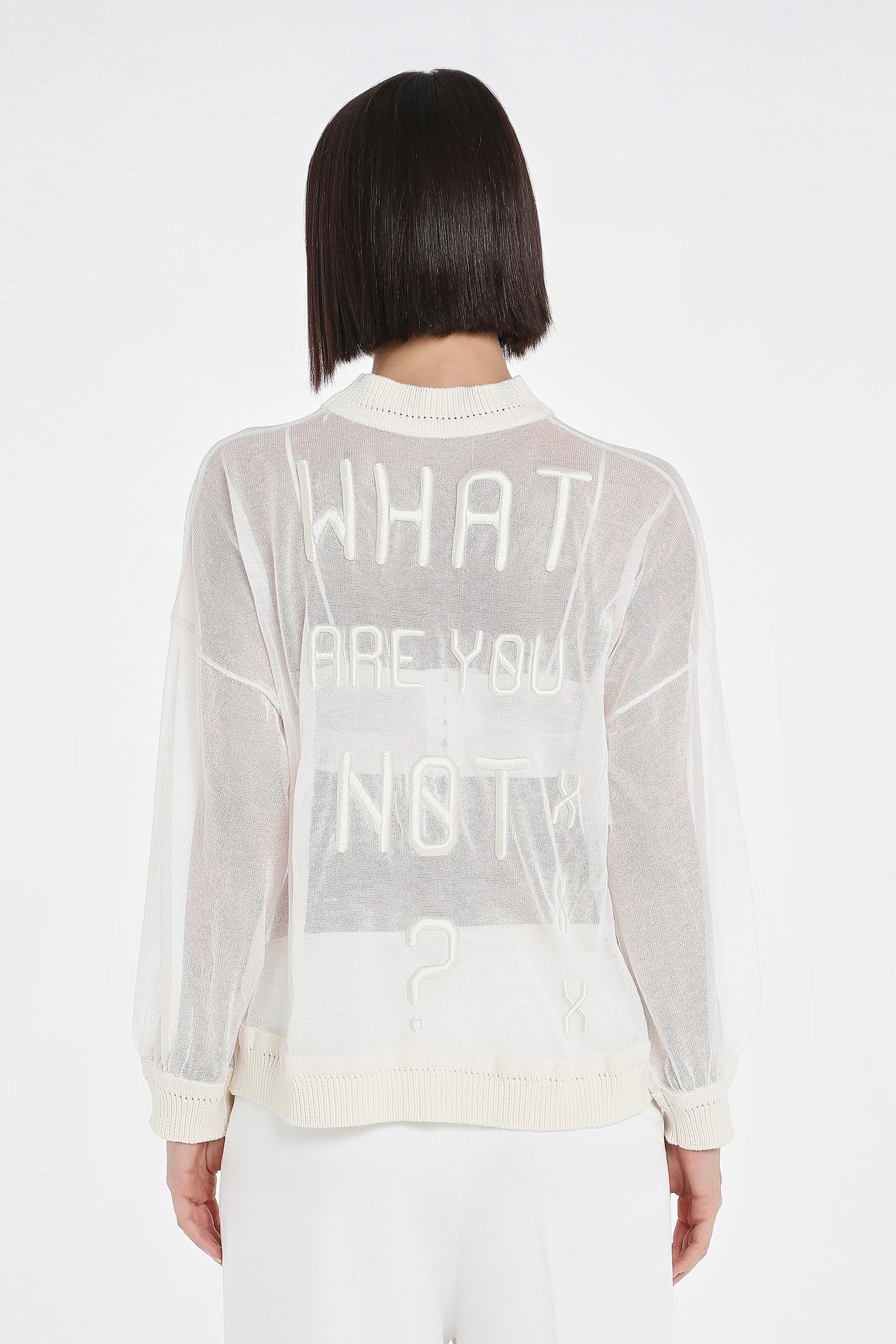 WHAT ARE YOU NOT SHEER KNIT PULLOVER