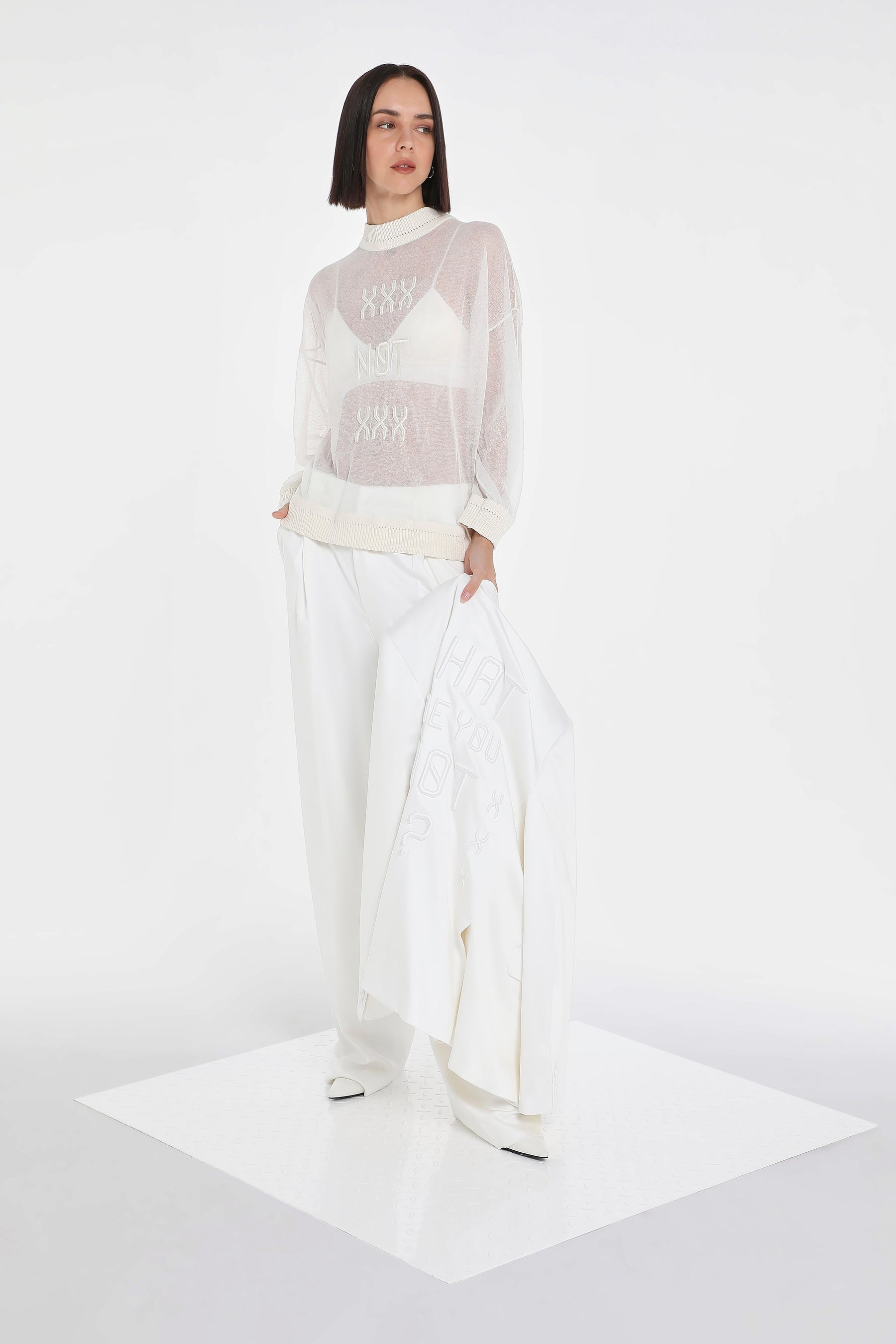 WHAT ARE YOU NOT SHEER KNIT PULLOVER