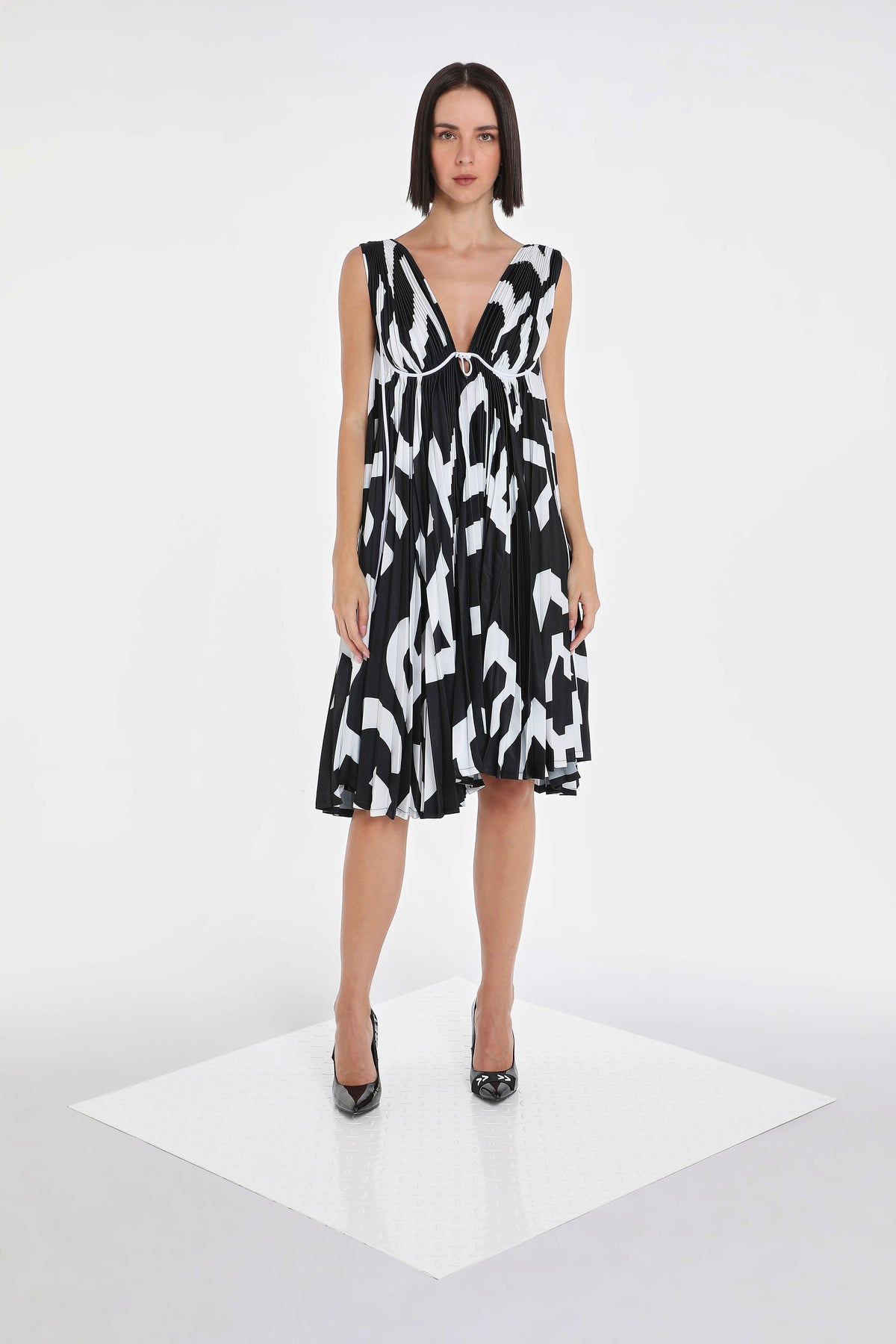 PAG PLEATED DRESS W/ BRA LINES