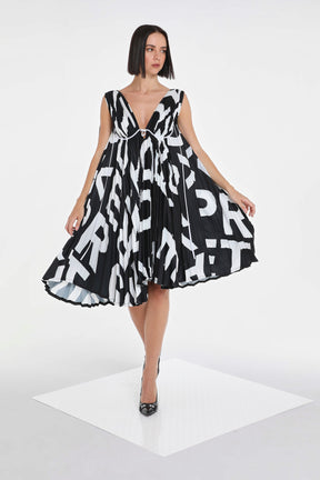 PAG PLEATED DRESS W/ BRA LINES