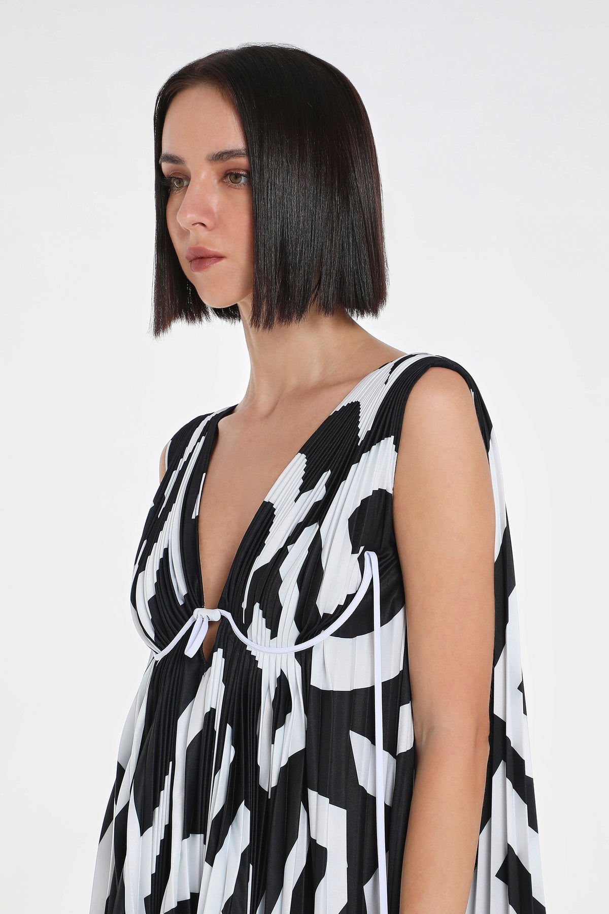 PAG PLEATED DRESS W/ BRA LINES
