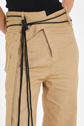DOUBLE WAIST DENIM PANTS