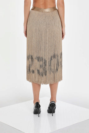 CODE FRINGE MIDI SKIRT