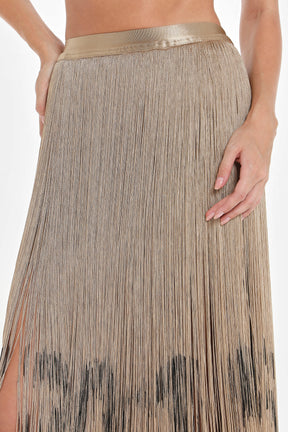 CODE FRINGE MIDI SKIRT