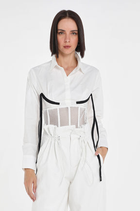 MESH CORSET SHIRT W/ BRA LINES