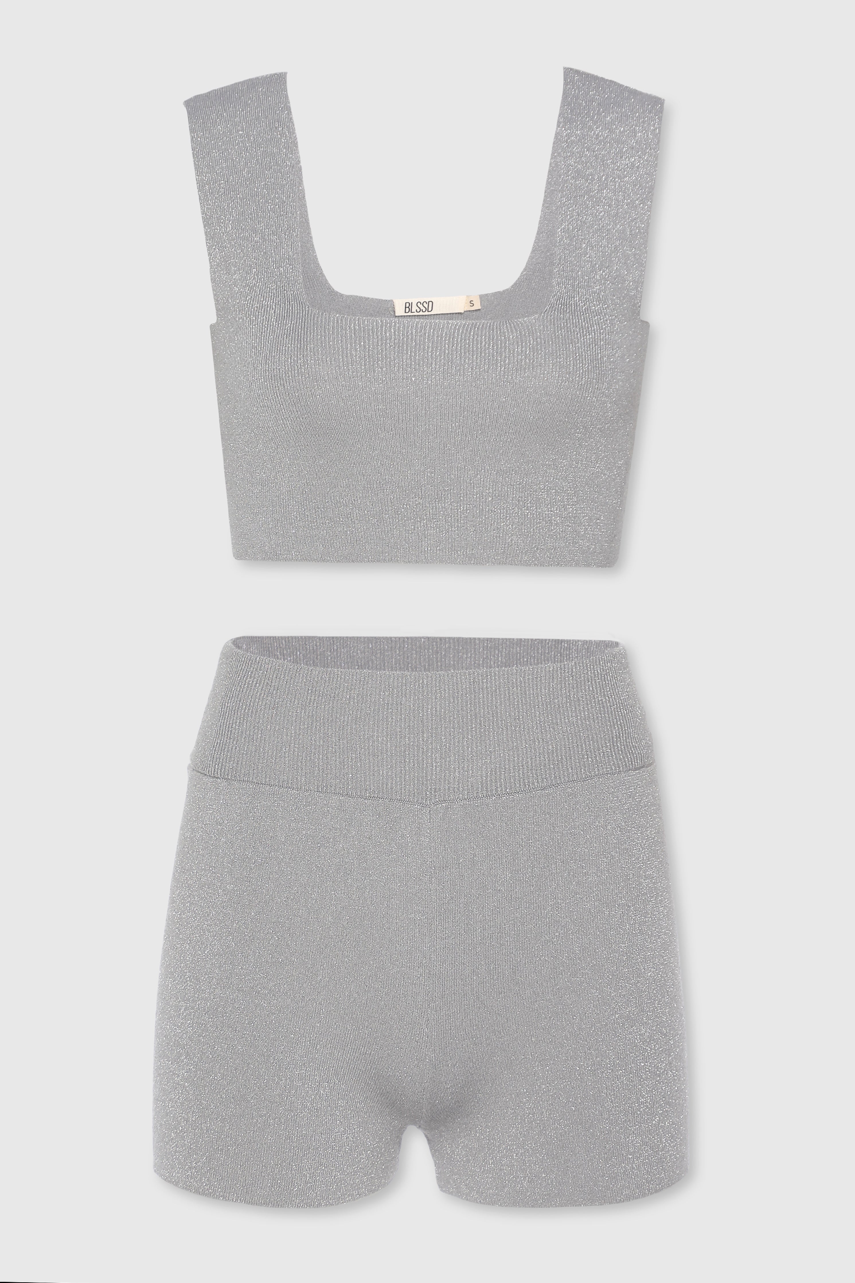 KNIT SQUARE BRALETTE AND BOXER SET