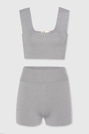 KNIT SQUARE BRALETTE AND BOXER SET