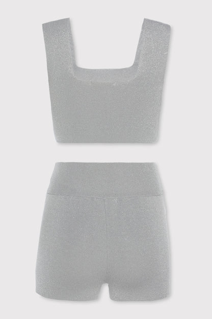 KNIT SQUARE BRALETTE AND BOXER SET