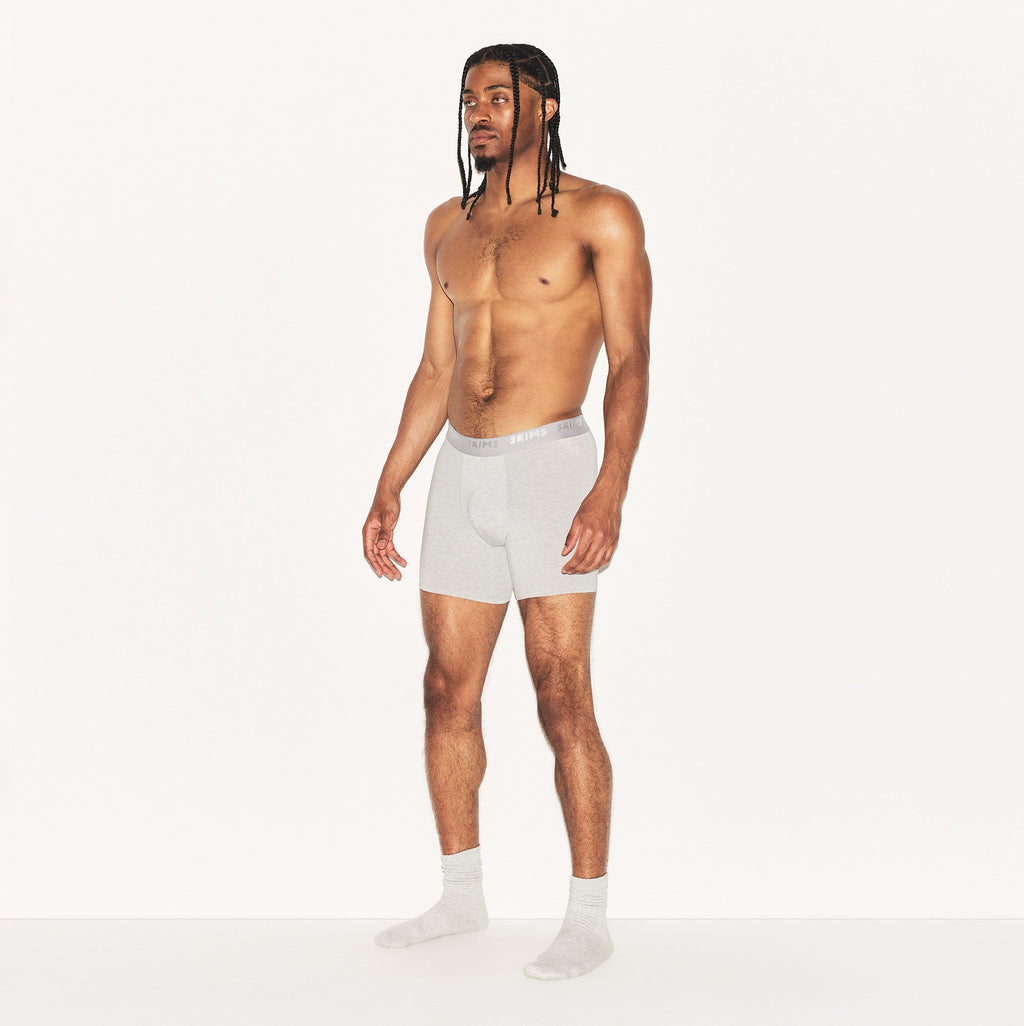 SKIMS STRETCH MENS 5" BOXER BRIEF | LIGHT HEATHER GREY