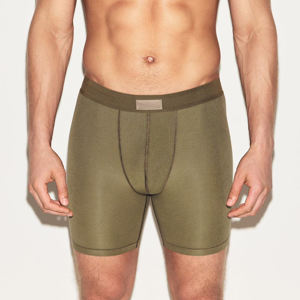 SKIMS COTTON MENS 5" BOXER BRIEF | ARMY