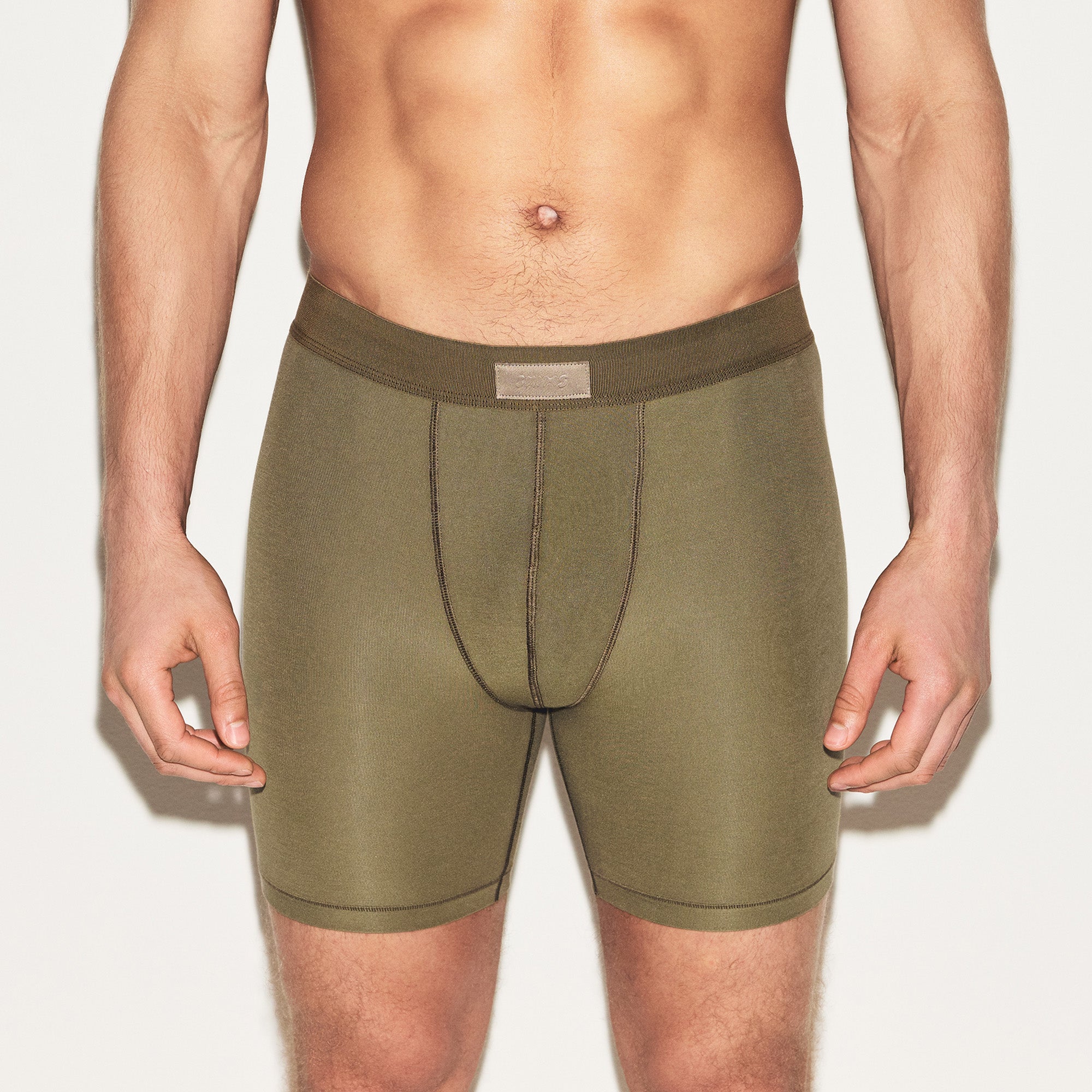 SKIMS COTTON MENS 5" BOXER BRIEF | ARMY
