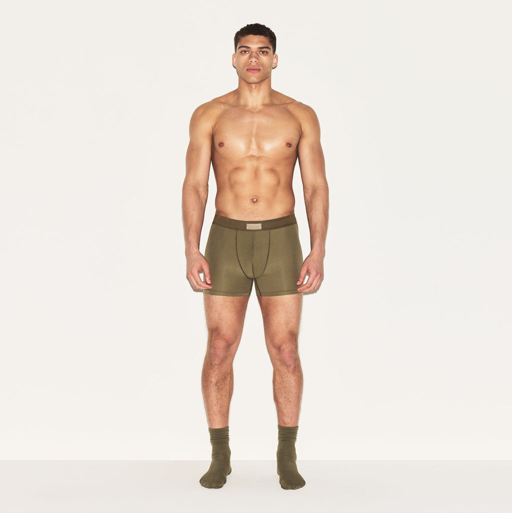 SKIMS COTTON MENS 3" BOXER BRIEF 3-PACK  | ARMY MULTI