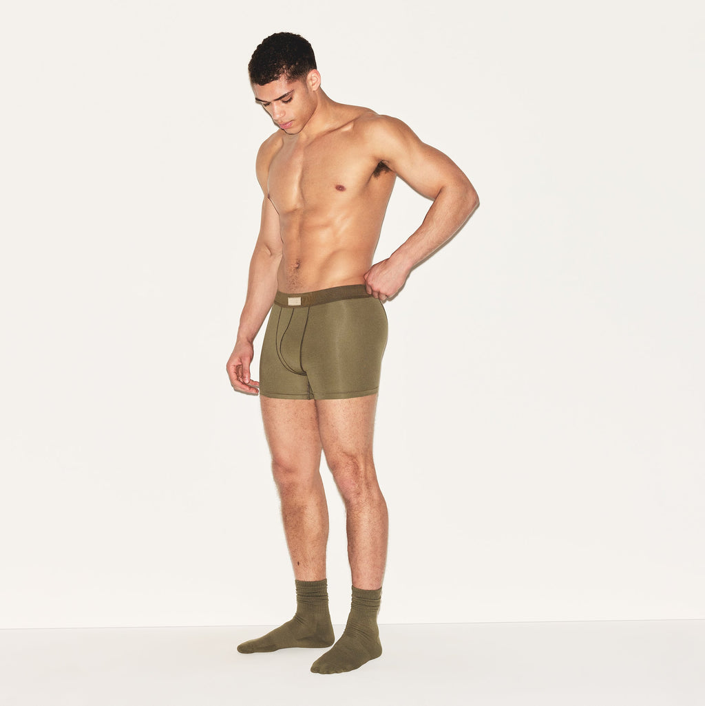 SKIMS COTTON MENS 3" BOXER BRIEF 3-PACK  | ARMY MULTI